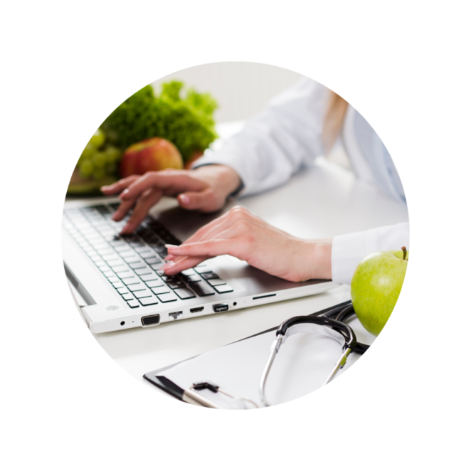 Ilustração de mãos digitando no notebook.